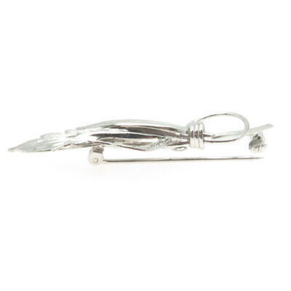 TRU-KAY 925 Sterling Silver Vintage Leaf Floral Pin Brooch - Picture 7 of 9